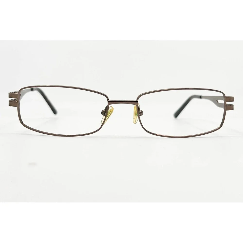 Bryce Eyeglasses Mens Brown Rectangle Metal Frames 55-17-145
